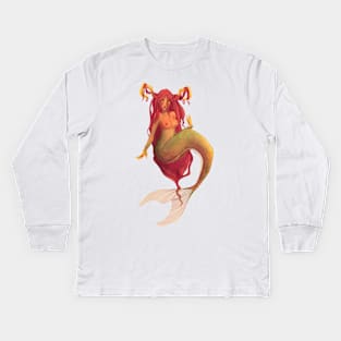 Aries Mermaid Kids Long Sleeve T-Shirt